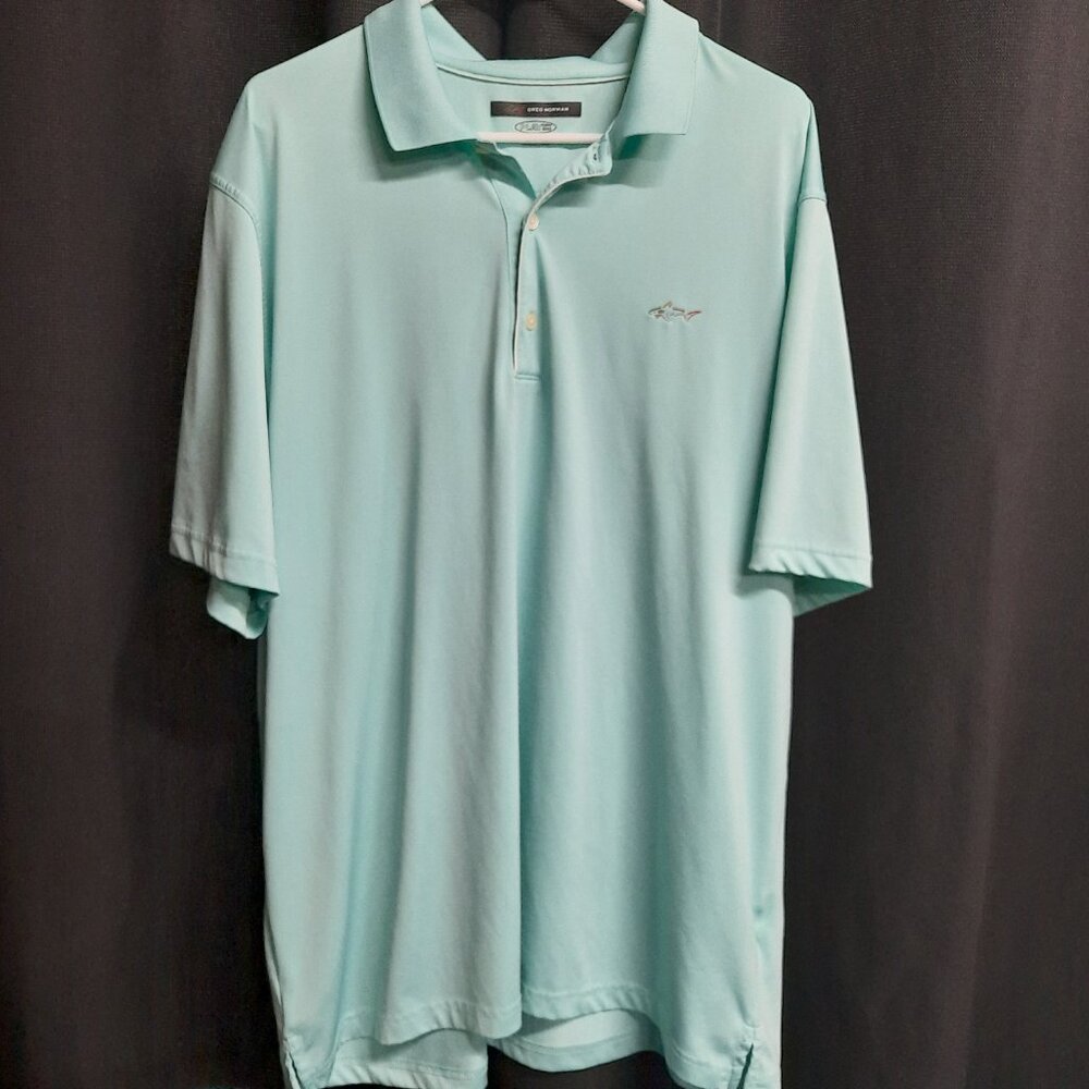 Greg Norman Play Dry Performance Polo Shirt XXL Mint Green Short Sleeve Golf Men